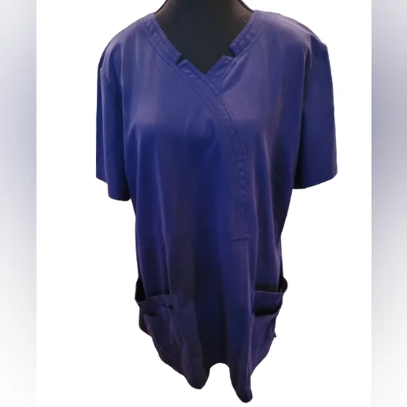 SAPPHIRE Navy Blue Scrub Set, Top XL And Pants Large Petite - Picture 3 of 16